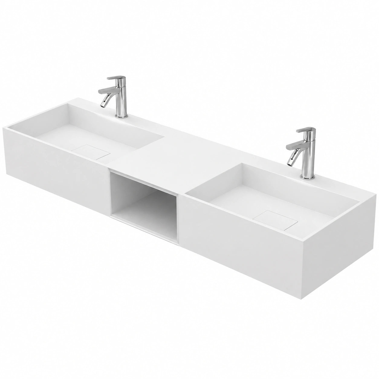 Ensemble de meubles de salle de bain, coloris blanc, 150 x 45 x 20 cm, pour la salle de bain