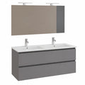 Ensemble de meubles de salle de bain, avec tiroirs, coloris gris, pour la salle de bain