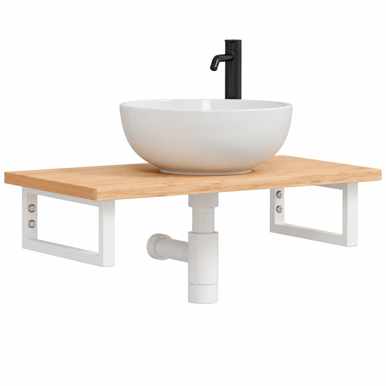 Ensemble de meubles de salle de bain, avec rangement, avec étagères, en acier, 80 x 40 cm, coloris blanc, pour la salle de bain