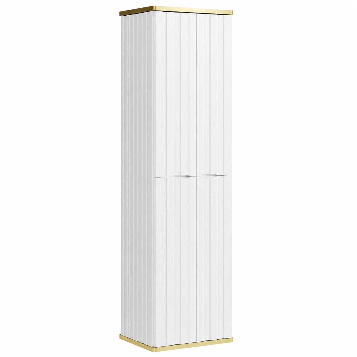 Ensemble de meubles de salle de bain, coloris blanc et doré, pour la salle de bain