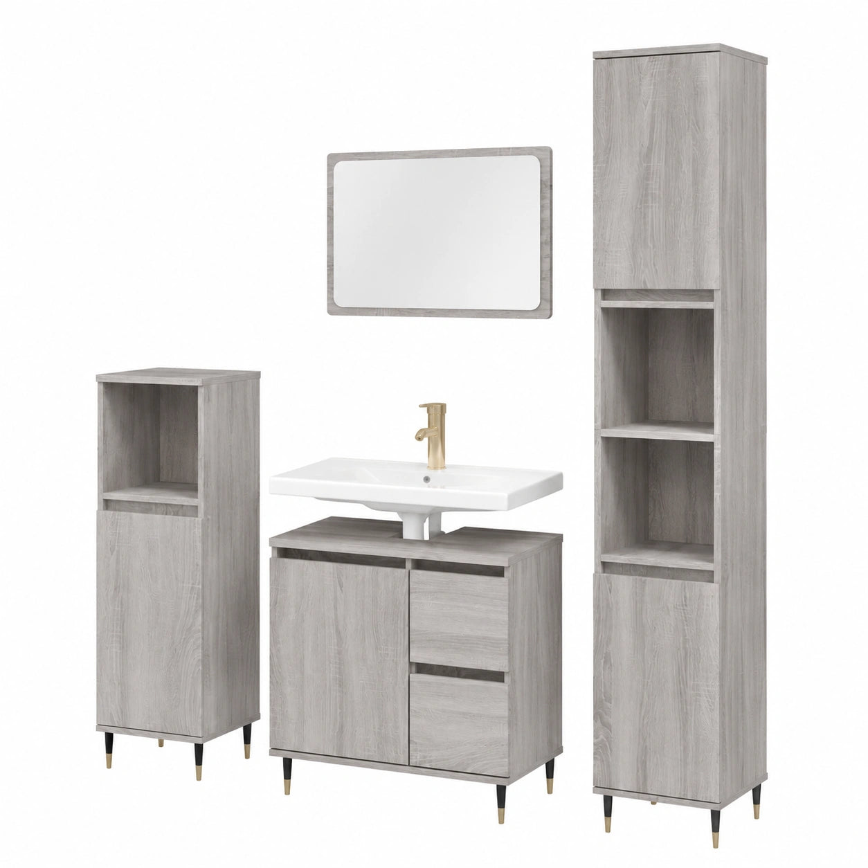 Armoire, réglable, avec rangement, avec portes, coloris gris, 30 x 30 x 190 cm, pour la chambre