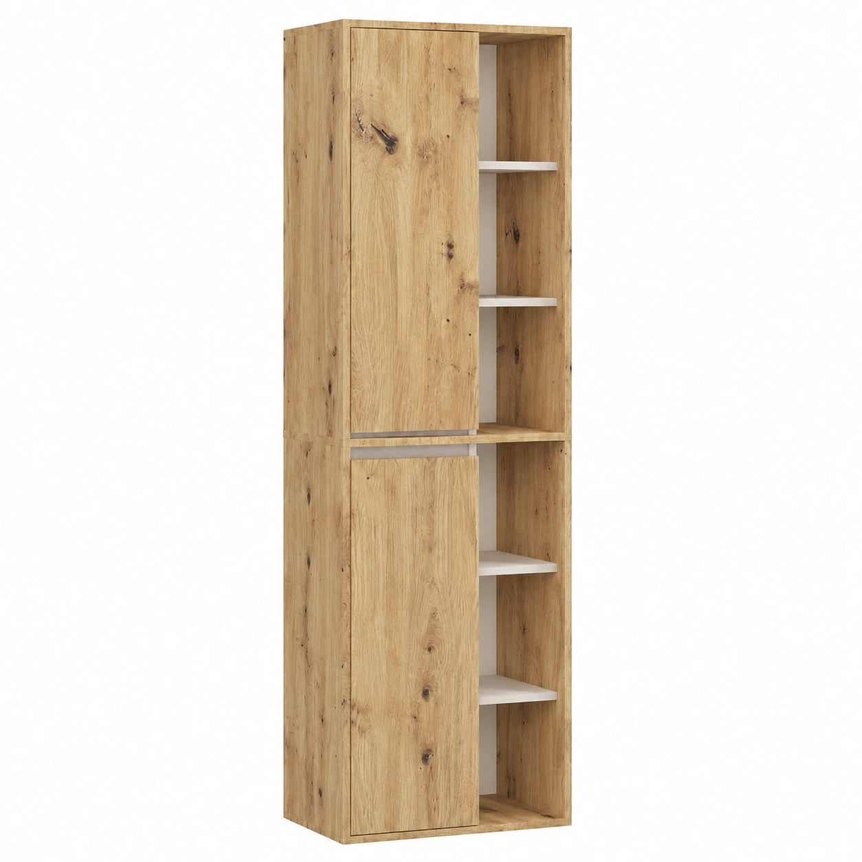 Ensemble de meubles de salle de bain, avec rangement, avec étagères, avec portes, en chêne, 50 x 170 x 30 cm, pour la salle de bain