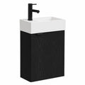 Ensemble de meubles de salle de bain, en chêne, avec rangement, coloris noir et blanc, pour la salle de bain