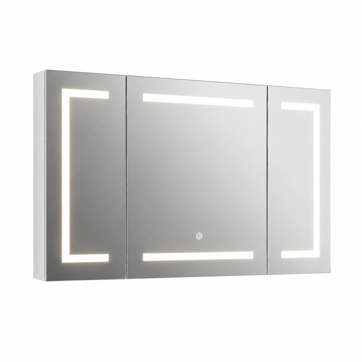 Armoire, réglable, avec étagères, avec éclairage LED, en métal, 100 x 60 x 13,5 cm, pour la chambre