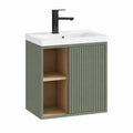Ensemble de meubles de salle de bain, avec rangement, coloris vert, 51 x 30,5 x 54 cm, pour la salle de bain