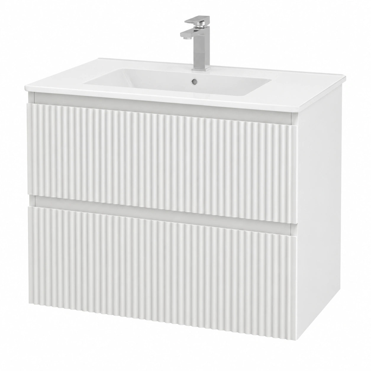 Ensemble de meubles de salle de bain, avec tiroirs, en panneaux de bois, coloris blanc, pour la salle de bain