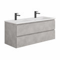 Ensemble de meubles de salle de bain, en panneaux de bois, coloris blanc et gris, 120 x 46 x 50 cm, pour la salle de bain