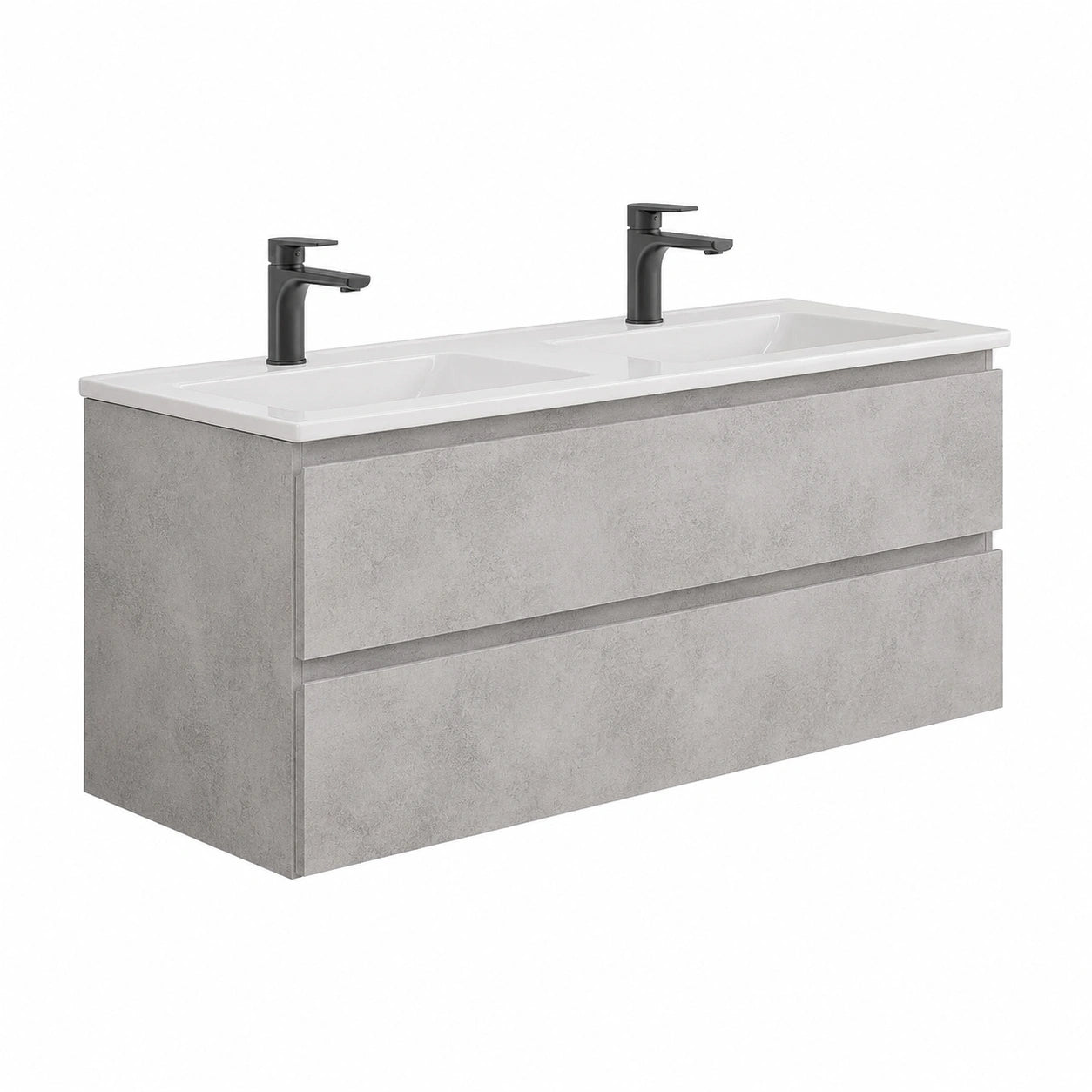 Ensemble de meubles de salle de bain, en panneaux de bois, coloris blanc et gris, 120 x 46 x 50 cm, pour la salle de bain