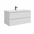 Ensemble de meubles de salle de bain, en panneaux de bois, 100 x 46 x 50 cm, coloris blanc, pour la salle de bain